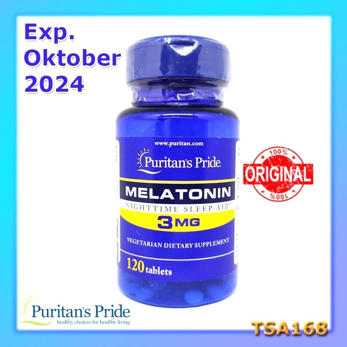 Puritan Pride Melatonin 1 3 5 10 12 mg 30 60 90 120 utk yg Susah Tidur