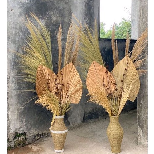 PAKET BUNGA KERING SUDUT RUMAH + GUCI 40CM