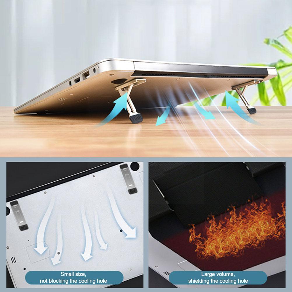 Notebook Invisible Paste Mini Laptop, Ipad, Braket Ponsel, Penghilang Panas, Bracket Lipat Logam Tipis Penyangga Komputer