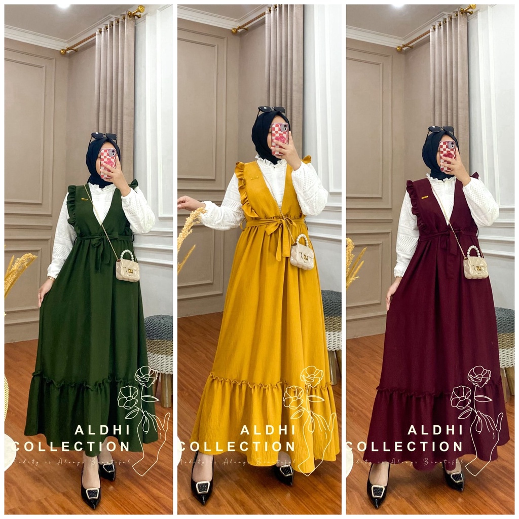 Gamis Crinkle Airflow mix Brokat Hanna Dress