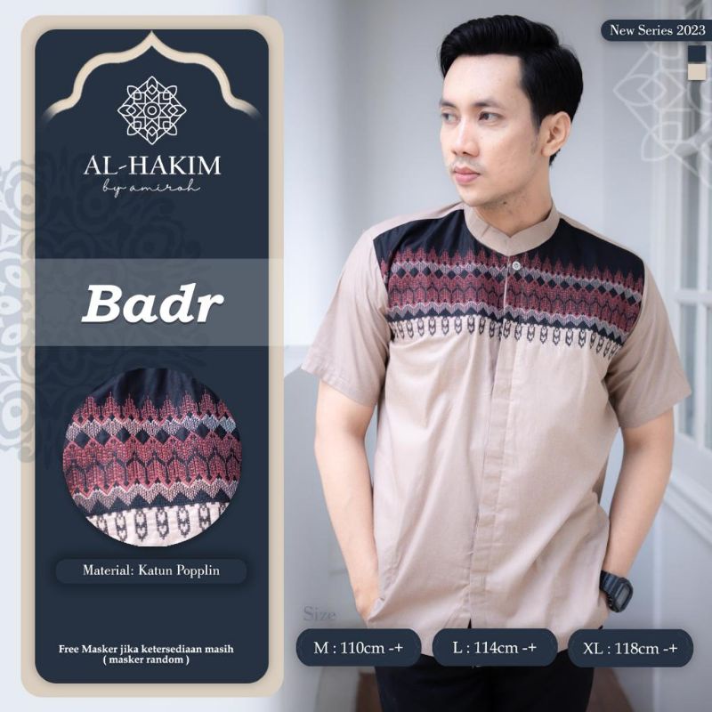 KOKO BADR ORI AL HAKIM BY AMIROH • Baju Koko Lengan Pendek