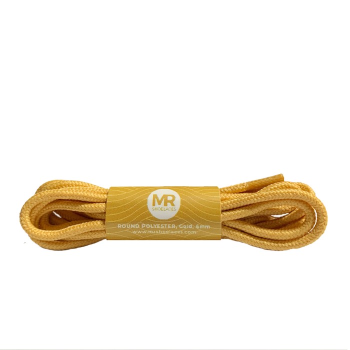 Original MR Shoelaces RP10 Emas (Gold) Tali Sepatu Bulat Round 6mm  70cm 80cm 90cm 100cm 120cm 150dm 180cm 200cm Tali Sepatu Bulat Polyester Premium