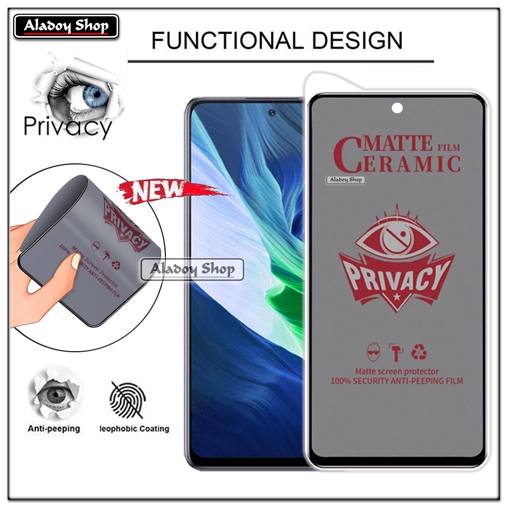 Tempered Glass Anti SPY Infinix Note 10 Pro NFC Anti Gores Privacy + Tempered Glass kamera dan Skin Carbon