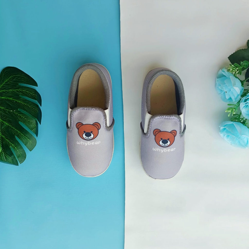 Sepatu SLIP-ON anak motif BEAR