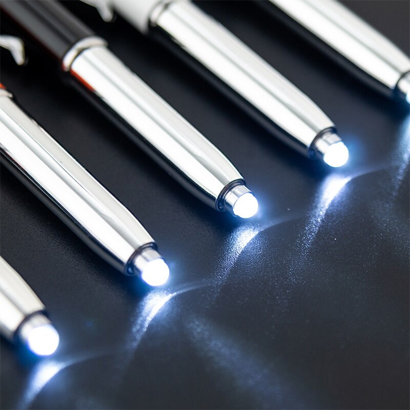 Pulpen Lampu Layar Sentuh Led 4 in 1 Senter Laser Pointer Pen dan Stylus -