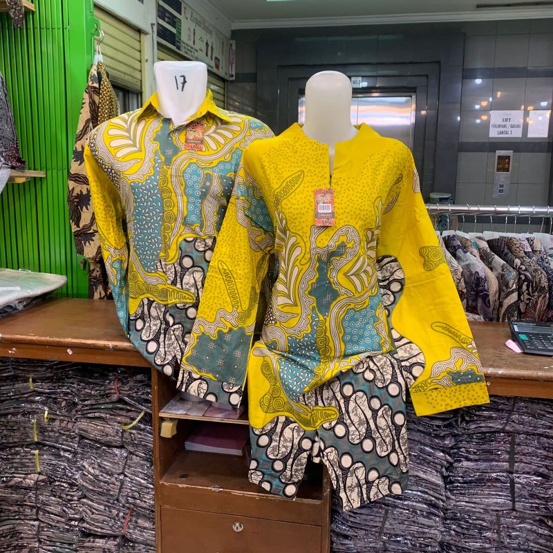 BATIK COUPLE SERAGAMAN TUNIK WANITA PANJANG PRIA KATUN PREMIUM