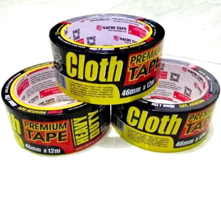 

➷ Lakban cloth Kain Hitam Isolasi Tape Nachi 2" x 12 meter (46mm x 12 meter) ら