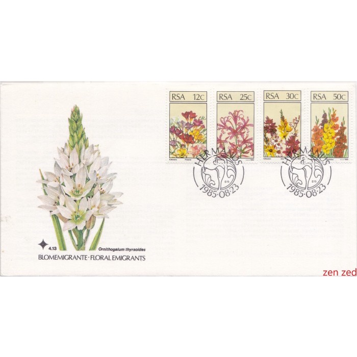 

A692 Prangko Afrika Selatan FDC 1985 Floral Emigrants 1 Pcs