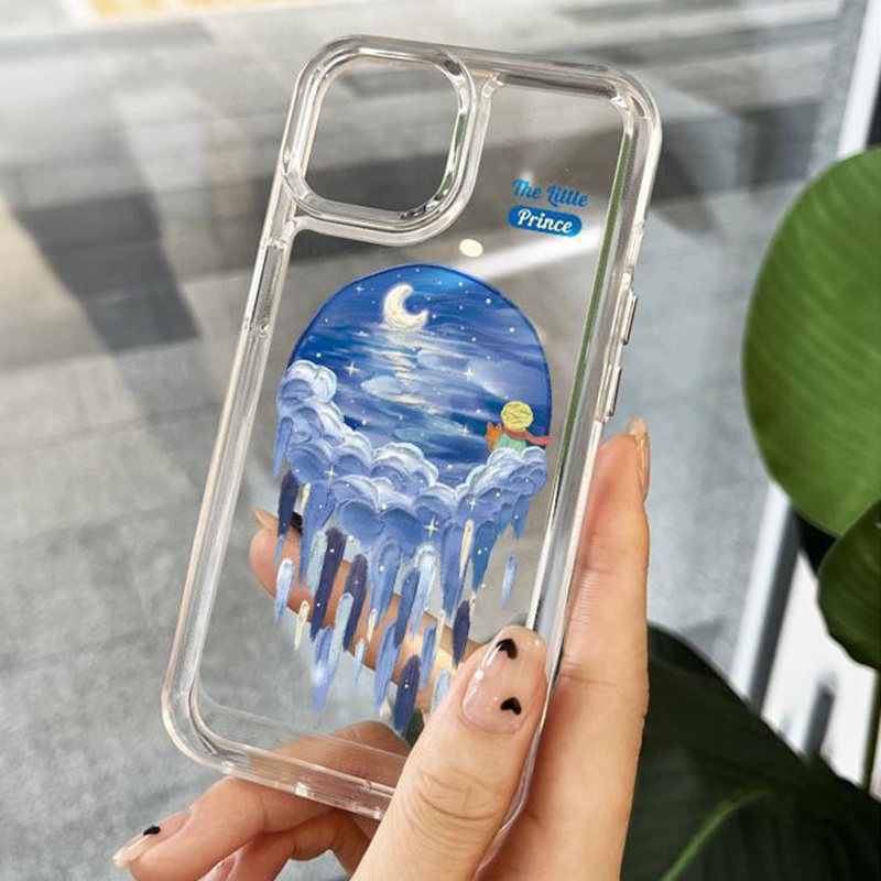 IPHONE Casing Soft Case Tahan Guncangan Planet Cat Minyak Kompatibel Untuk Casing Ponsel Iphone14 11 13 12 Pro XS Max X XR 78 6 6S Plus Cover TPU Transparan