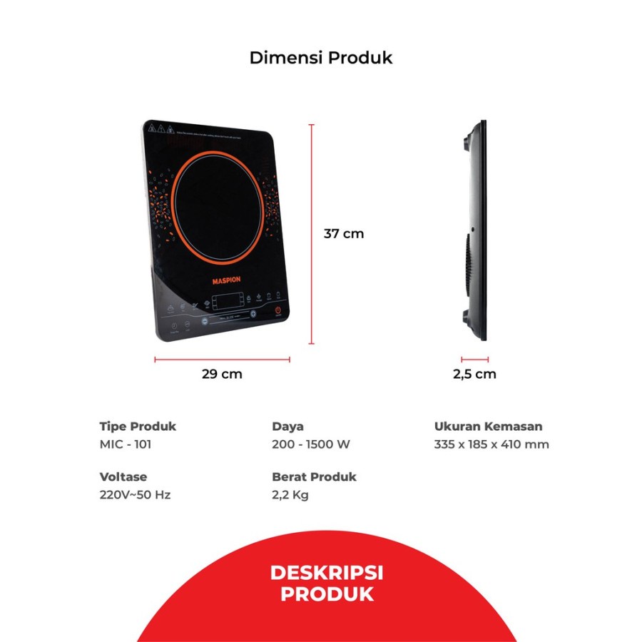 Maspion Kompor Induksi MIC 01 / kompor listrik mic01