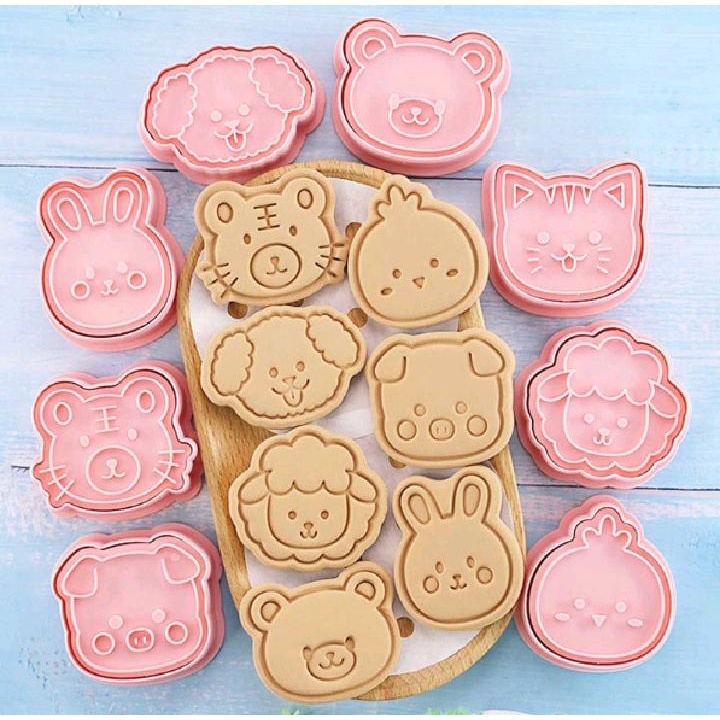 Set Isi 8 Cetakan Kue Kering Biskuit Karakter Lucu Bento Tools Mold For Cookies