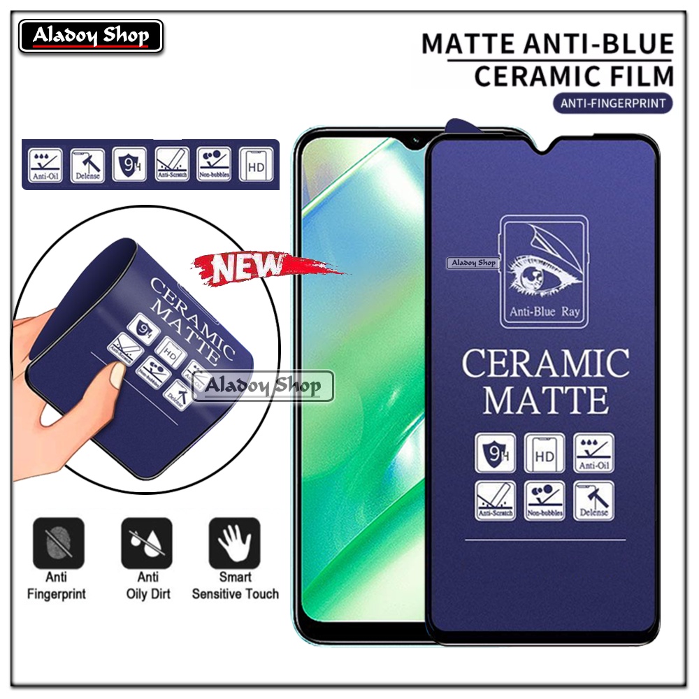 PAKET 3IN1 Anti Gores Blue Matte Anti Glare Realme C33 + Tempered Glass Camera dan Skin Carbon