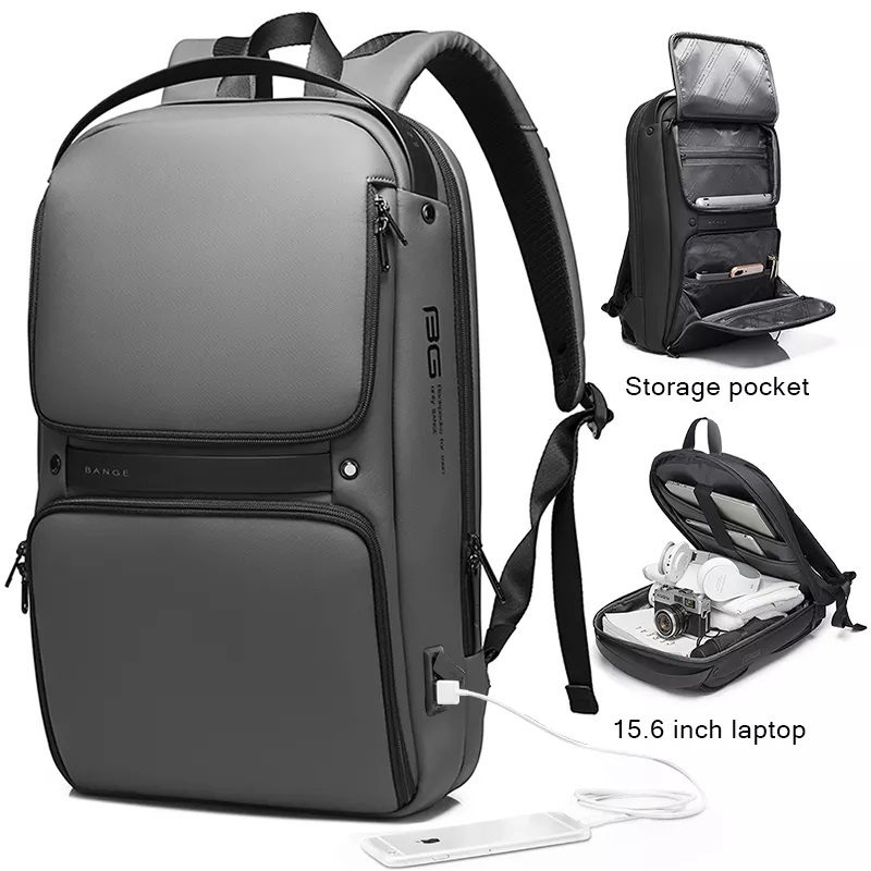 Bange Tas Ransel pria Laptop Kerja Backpack Anti Air USB 15.6 Inch BG7261