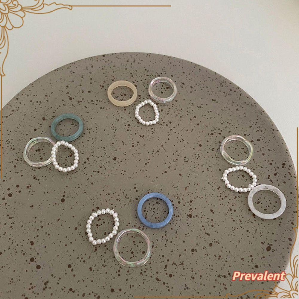 Preva 3pcs/set Aksesoris Cincin Untuk Wanita Gadis Pernikahan Resin Perhiasan Jari Cincin