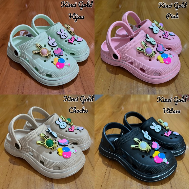 SANDAL BAIM ANAK MOTIF KINCI GOLD