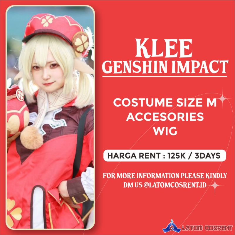 Costume Klee Genshin Impact Size M / Rental Costume