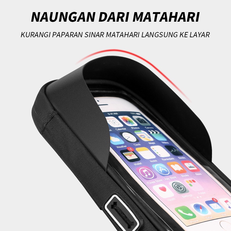 Stand Holder Motor Spion Waterproof - Motorcycle Case Bracket Hp Anti Air Dudukan Gps Gadget - Tas Ponsel Tahan Air - Menghalangi Matahari