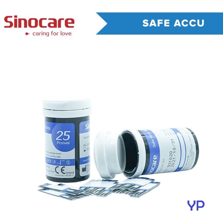 Strip Gula Darah Sinocare Sinoheart Safe-Accu / Strip Glukosa Safe Accu