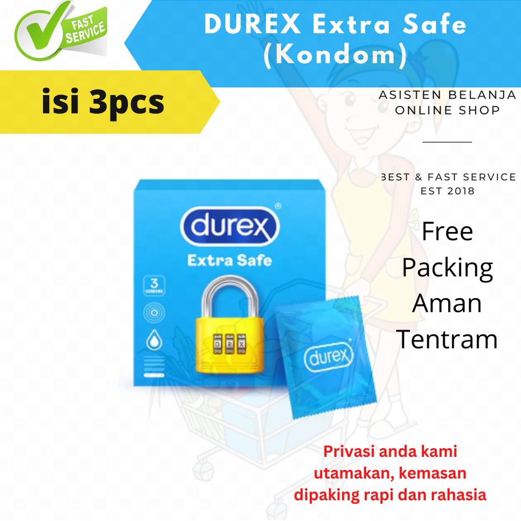 Kondom DUREX EXTRA SAFE isi 3 Pcs Latex Perlindungan Maksimal Condom