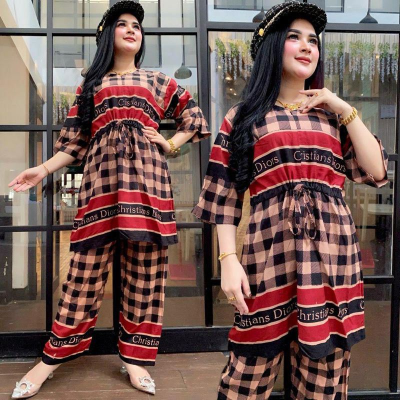 STELAN TUNIK TERBARU STELAN TUNIK CELANA PANJANG TUNIK RESLETING DEPAN