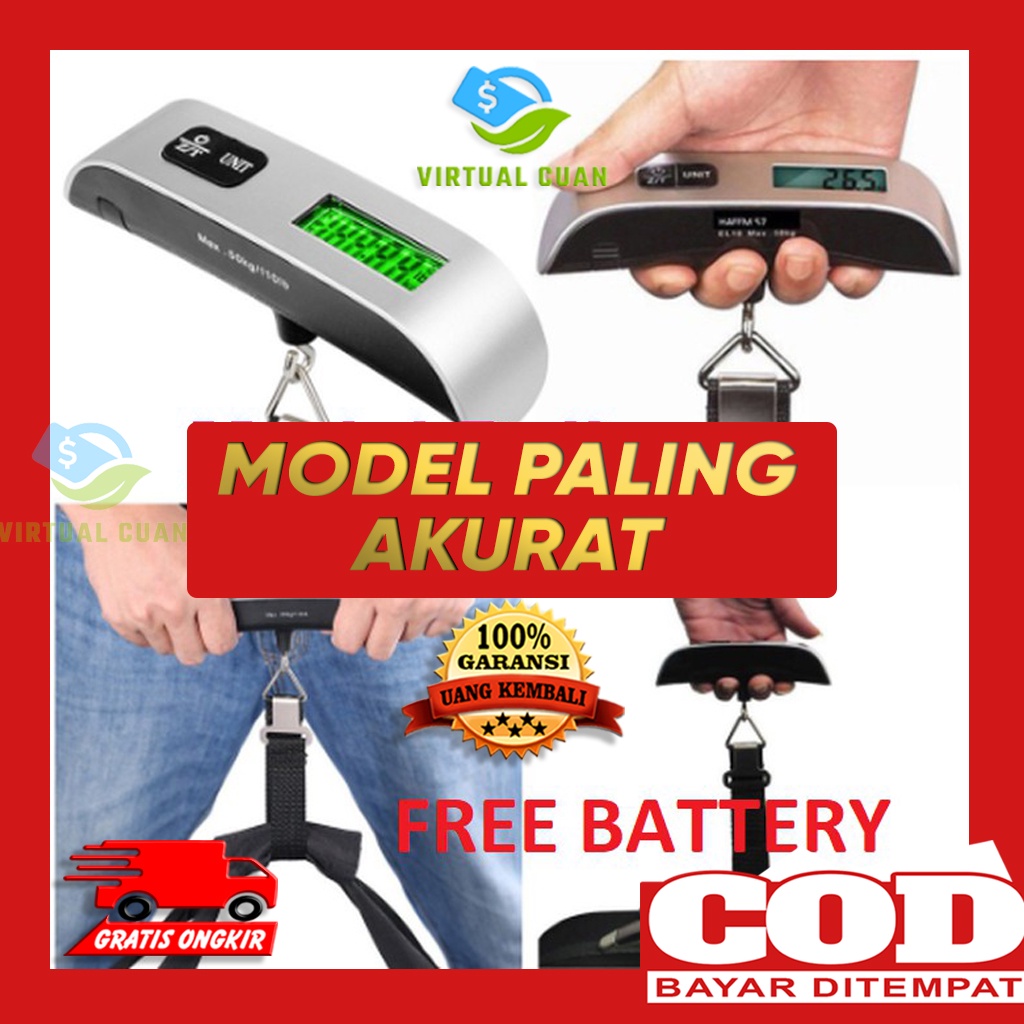 Timbangan Koper Electronic Luggage Scale Travel Gantung Digital Silver