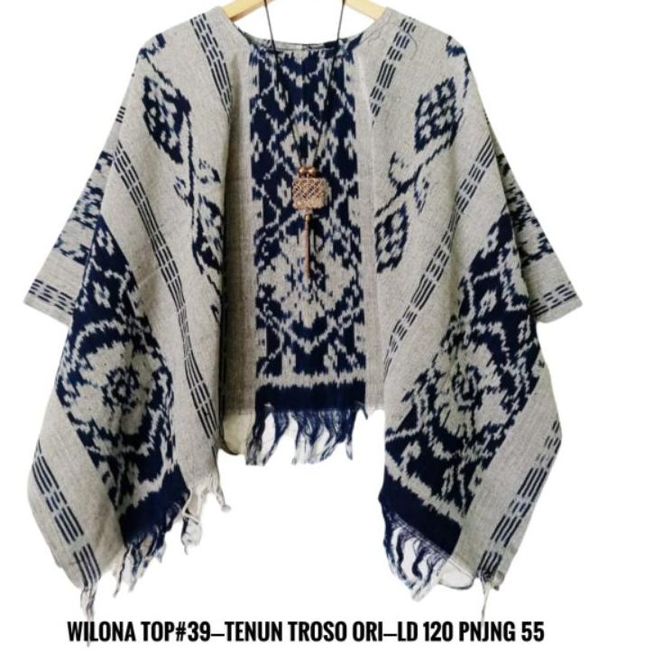Terbaik  WILONA Blus Lurik TENUN TROSO Batik Atasan Kantor Modern Muslim Kerja Pesta Seragaman Etnik