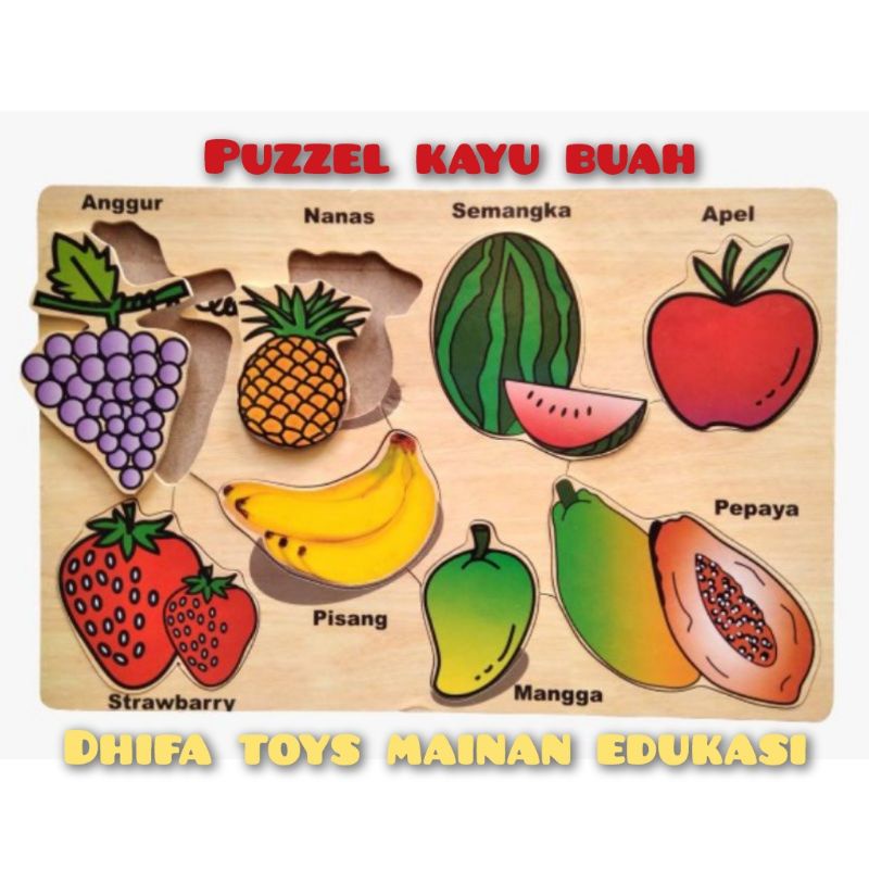 Puzzle Buah - Mainan Puzzle | Puzzle kayu anak TK/Paud