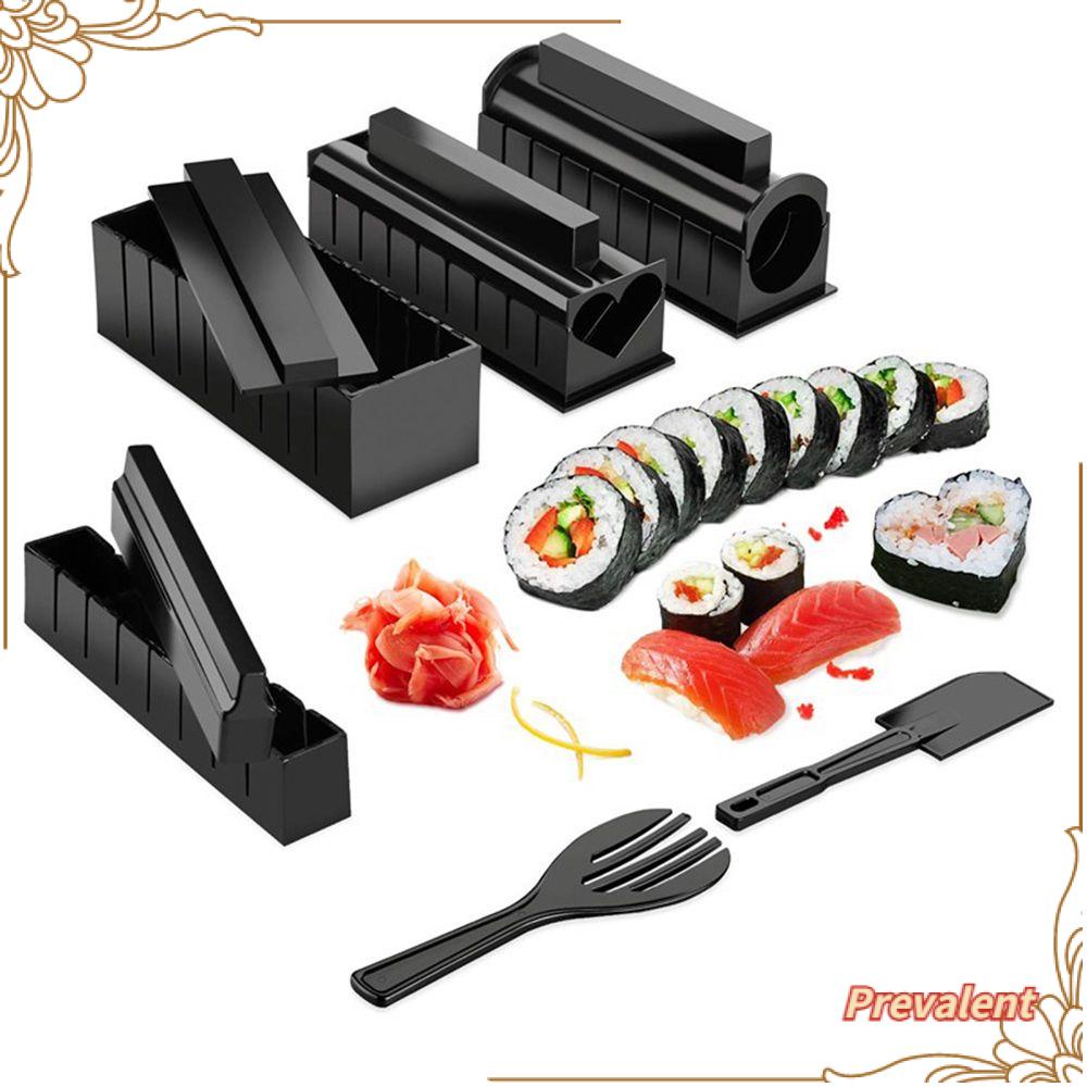 Preva 3/10pcs Sushi Maker Peralatan Kit Multifungsi Cooker Anti Lengket Cetakan Kue Gulung