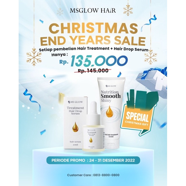 PROMO PAKET HAIR DROP SERUM + NUTRITION SMOOTH MSGLOW