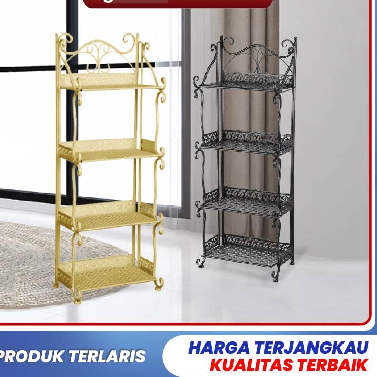 Lebih Hemat Goland Rak Kamar Mandi Rak Dapur Tempat Penyimpanan Rak Besi Multifungsi Model 4 Tingkat