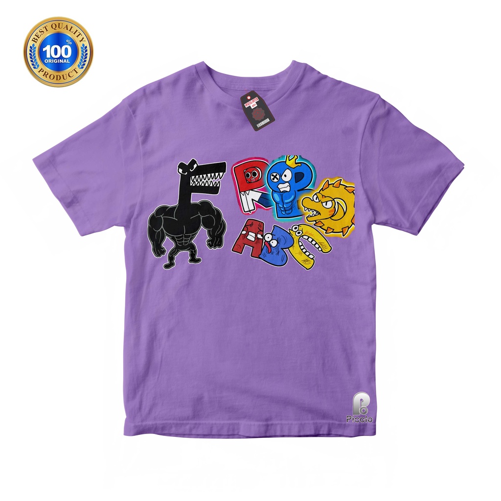 BAJU ANAK KAOS ATASAN ANAK ALPHABET LORE X RAINBOW FRIENDS UNISEX Bahan COTTUN (FREE NAMA)