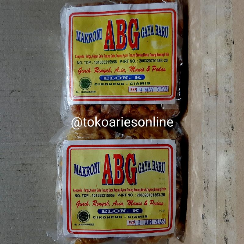 

Makroni ABG Pedas / Asin (isi 10 pcs)