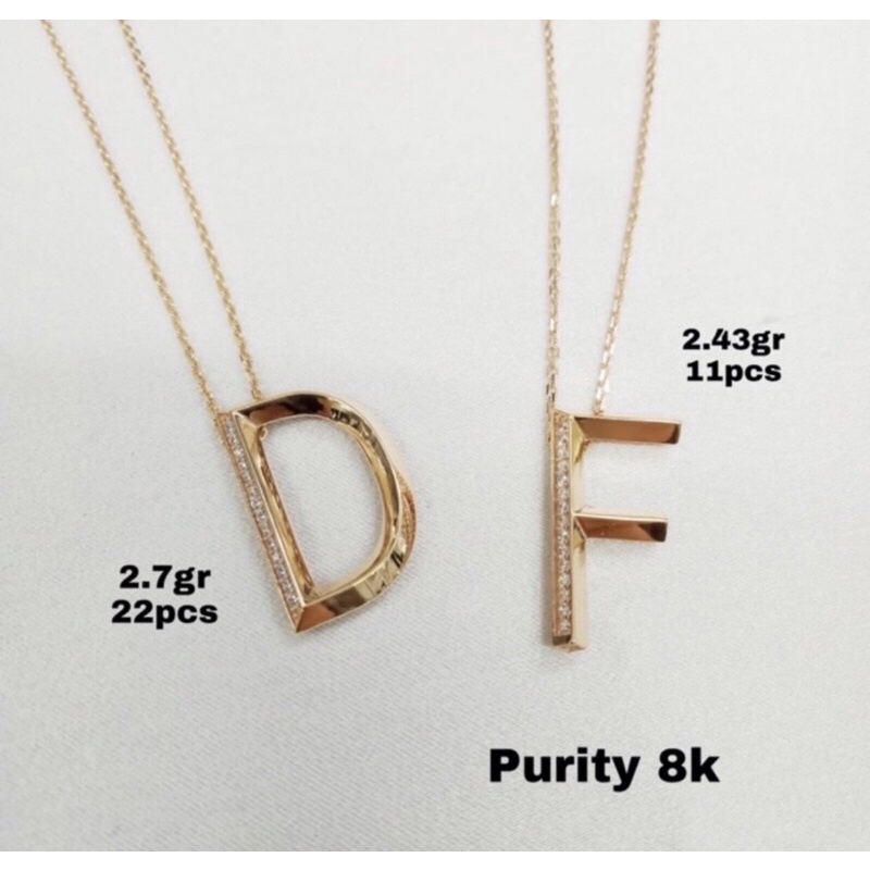 Kalung igun huruf F kadar 375 8k fashion wanita