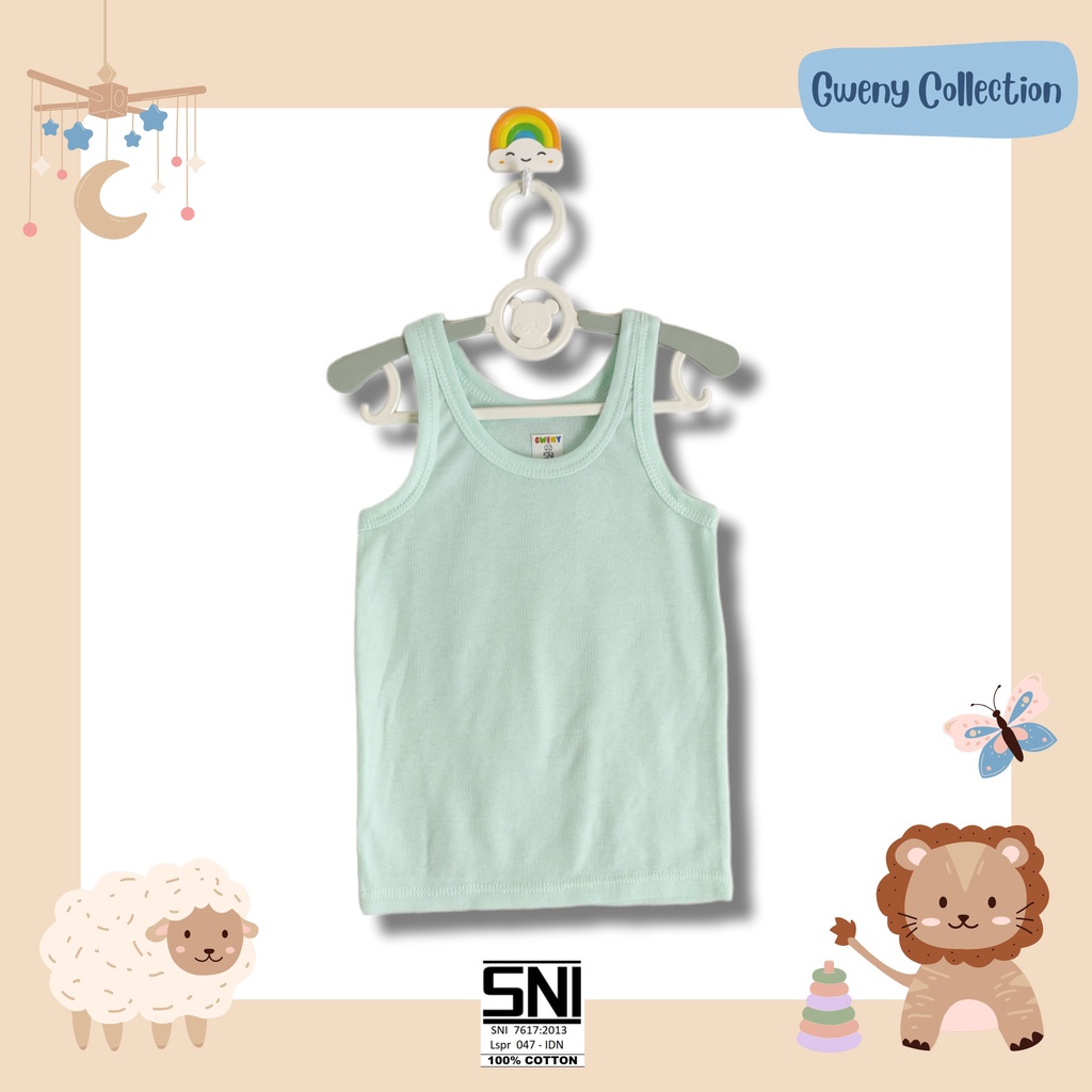 Singlet Anak Dan  Bayi Kaos Dalam Anak LB Warna Baju Dalam Baby Uk 14-22 Unisex 100% COTTON