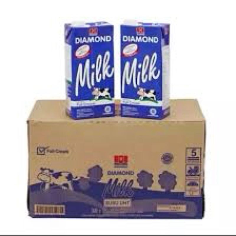 

Susu UHT Diamond full cream 1 karton | isi 12 liter