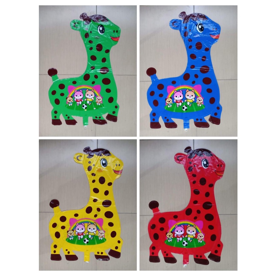 50 BIJI Balon Foil Jerapah warna termurah - Mainan Balon GAS FOIL Jerapah KARAKTER TERBARU