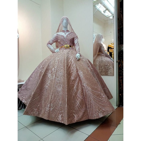 SALE kebaya gaun pengantin BELINGBING ada ekor murah meriah)