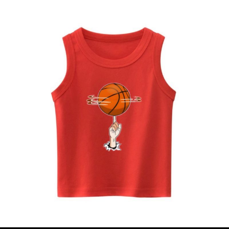 Singlet Anak Laki Laki Perempuan Untuk Anak Usia 2 sampai 10 Tahun Unisex Basket Freestyle Kaos Anak Tanktop Anak Baju Anak laki
