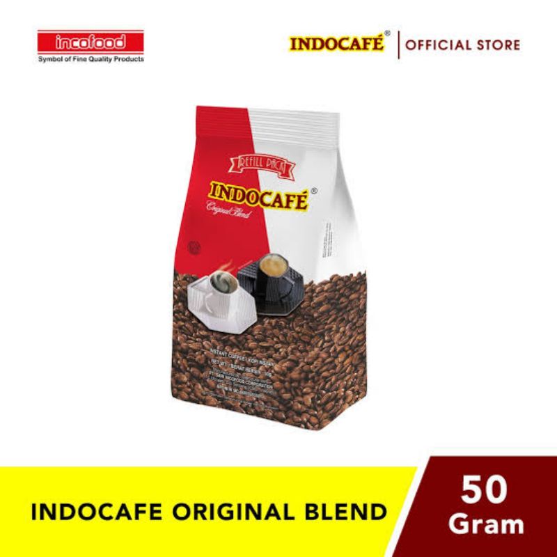 

INDOCAFE ORIGINAL BLEND 50 GRAM KOPI HITAM PREMIUM HOUSE BLEND