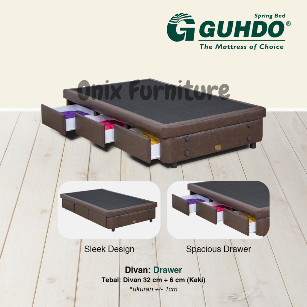 Divan Gudho Base Drawer 140x200 Brown