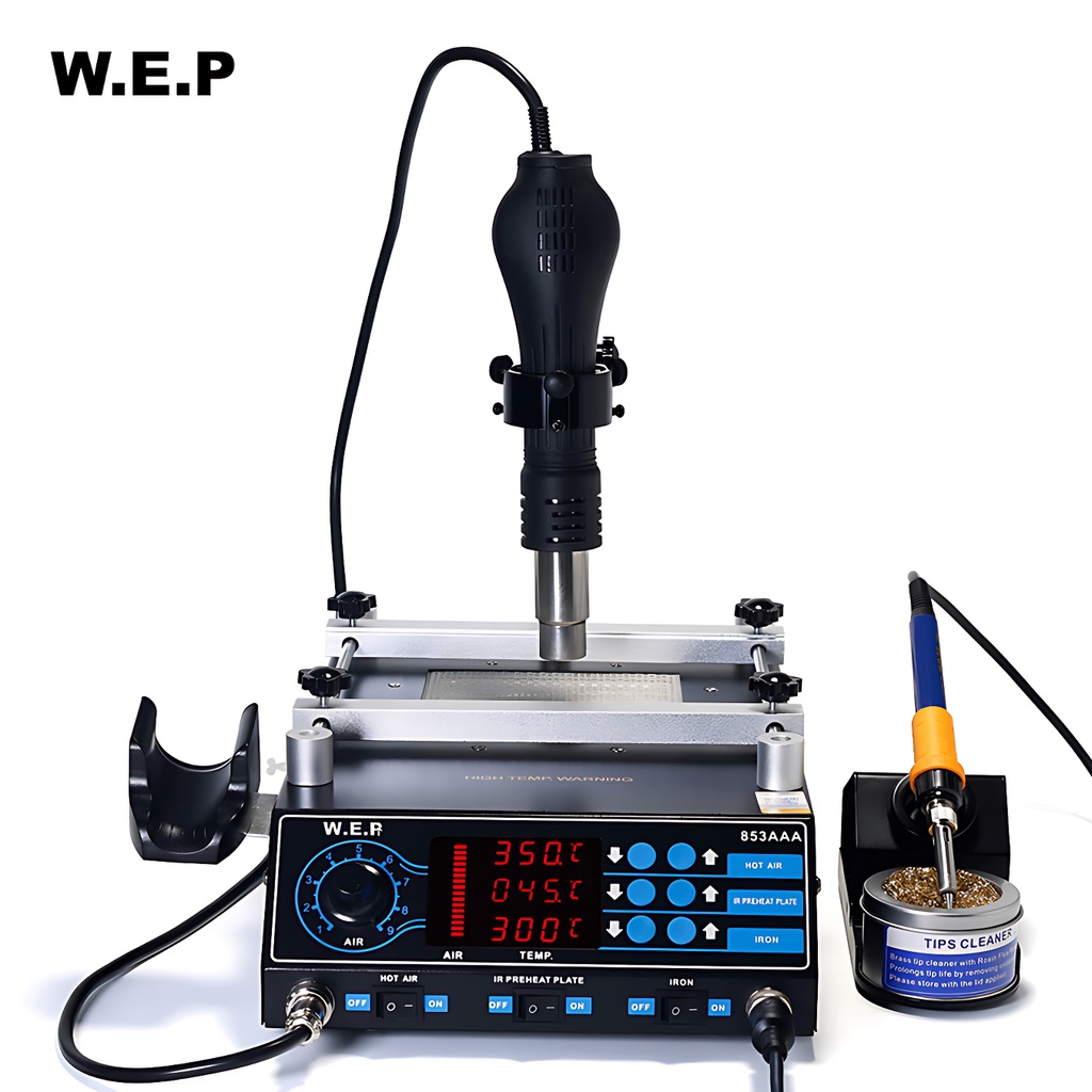 WEP 3 in 1 Digital SMD Soldering Welding Equipment Preheating 853AAA