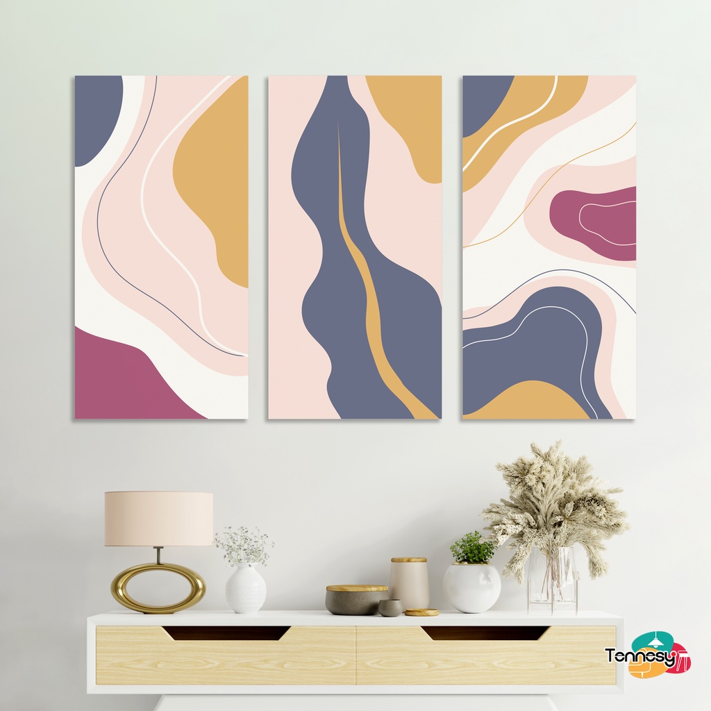 TENNESY HIASAN DINDING ABSTRACT 15x30CM WALL DECOR PAJANGAN KAYU POSTER DEKORASI DINDING RUANG TAMU RUMAH