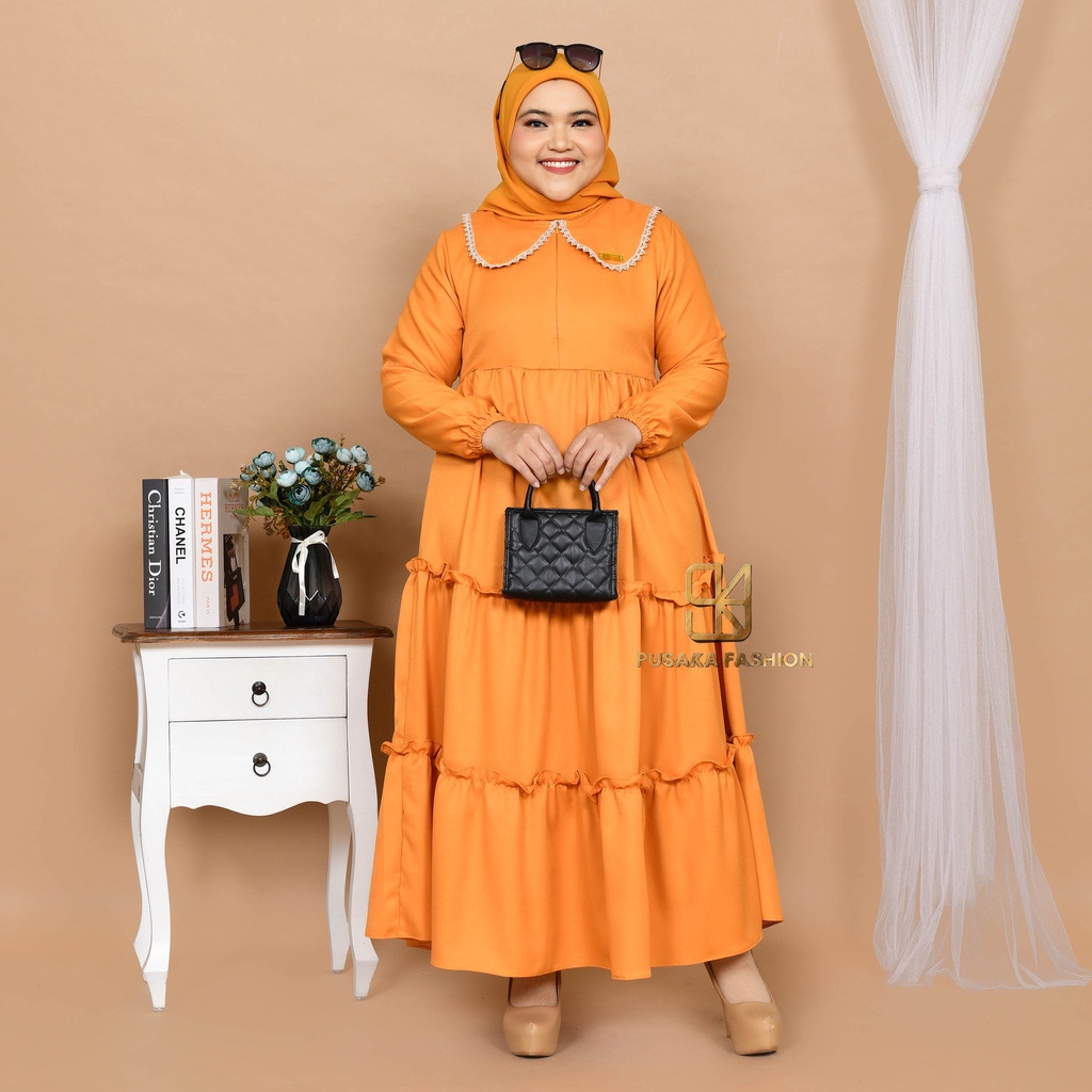 BELA MAXY Gamis perempuan dewasa jumbo pakaian muslim wanita bigsize muat sampai 80kg+ ada size fashion muslimah terbaru long dress kekinian modern murahberkualitas warna putih hitam merah bata hijau army lilac kuning lemon mustard broken white dusty moca