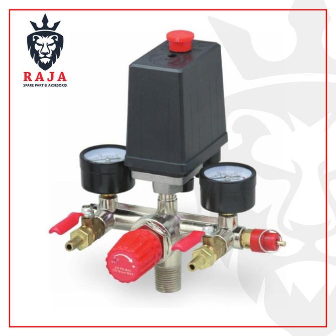 Otomatis Kompresor Set & Kran & Safety Valve & Regulator & Manometer