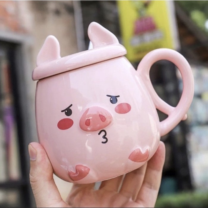 paling diminati] (A0061) Mug lucu impor ceramic mug /piggy expression mug
