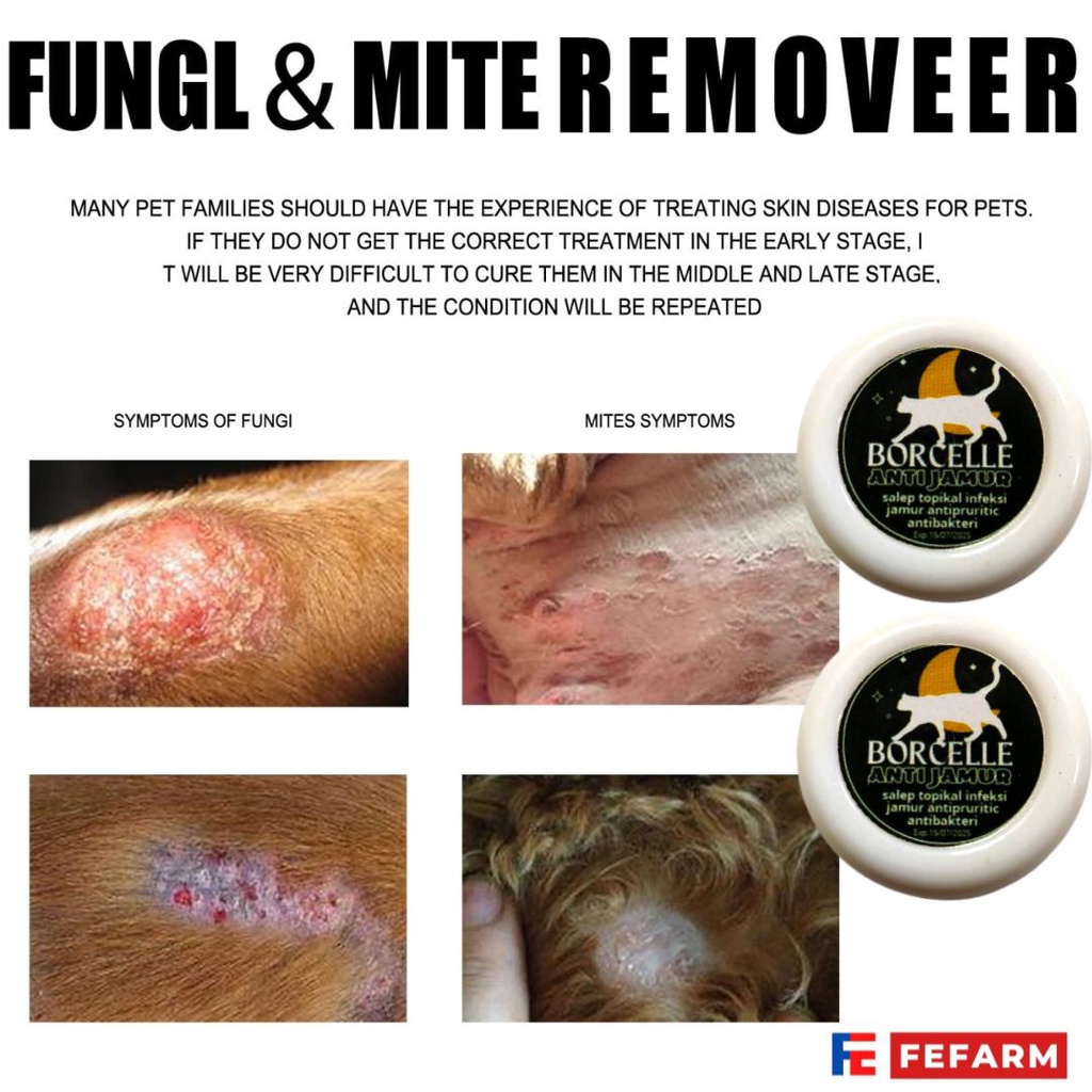 Salep Anti Jamur Kucing Cat Hewan Peliharaan Anti Bakteri Dan Infeksi Hewan FEFARM