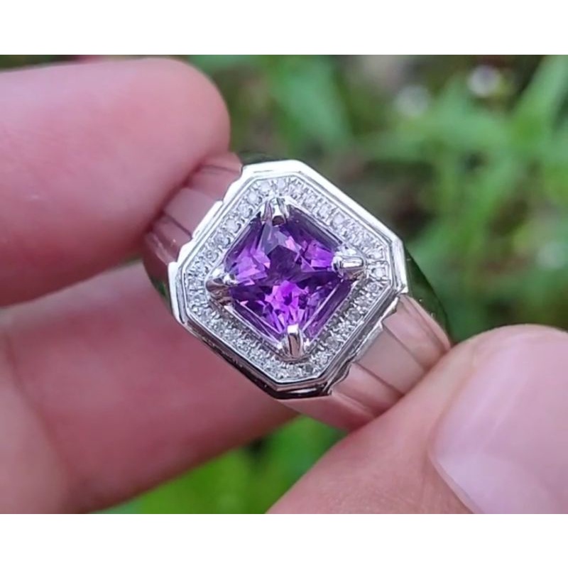 cincin berlian laki laki ring silver