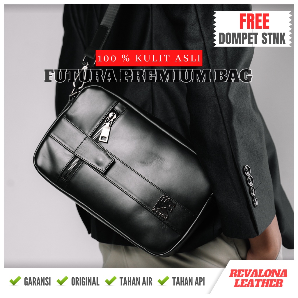 Tas Selempang Pria Kulit Asli 100% Original Terbaru Futura Bag