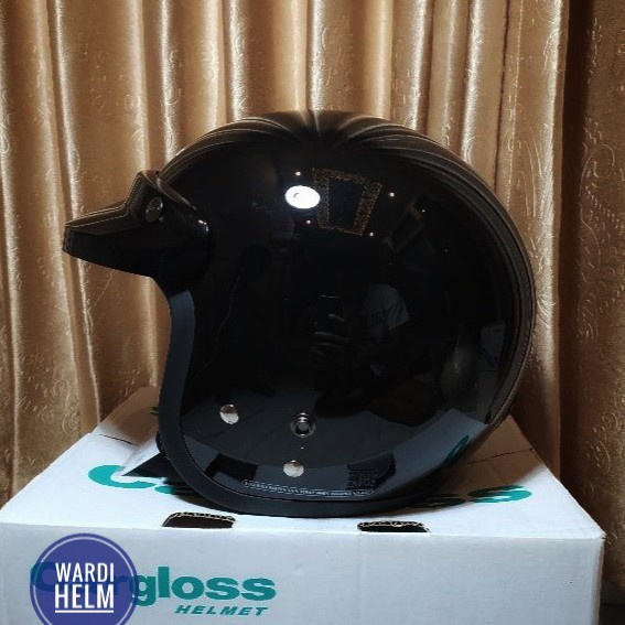 Helm Helm Cargloss Original Hitam Glossy
