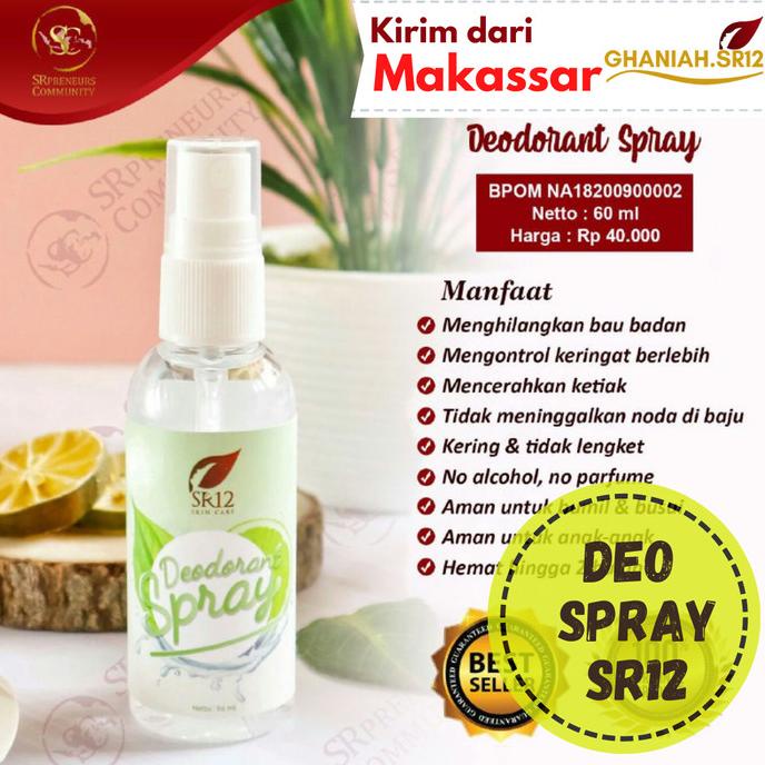 (BISA COD) BEST SELLER DEODORANT SPRAY SR12 MAKASSAR_AMPUH ATASI BAU BADAN